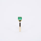 Princess Emerald Engagement Ring - Natural Colombian Emerald Ring - Simple Handmade May Birthstone Jewelry