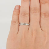 Diamond Wedding Band – Dainty Natural Diamond Ring – 2 mm Thin Half Eternity Ring – Vintage Unique Wedding Ring Set