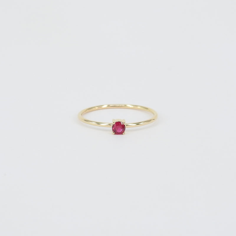 Dainty Ruby Engagement Ring – Small Minimalist Ruby Ring – Simple genuine Ruby Ring - Natural July Birthstone Ring - Ruby Stacking Gold Ring