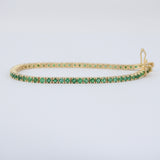 Dainty Natural Emerald Tennis Bracelet