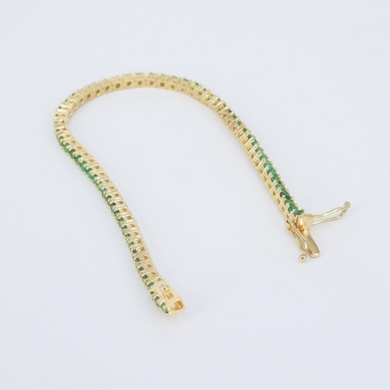 Dainty Natural Emerald Tennis Bracelet