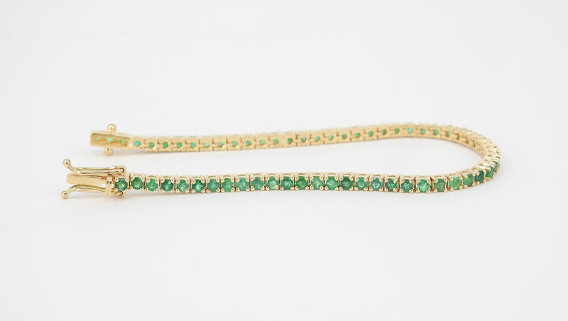 Dainty Natural Emerald Tennis Bracelet