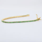 Dainty Natural Emerald Tennis Bracelet