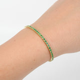 Dainty Natural Emerald Tennis Bracelet