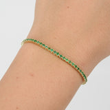 Dainty Natural Emerald Tennis Bracelet