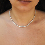 7.50 Ct Graduated Floating Diamond Choker Tennis Necklace