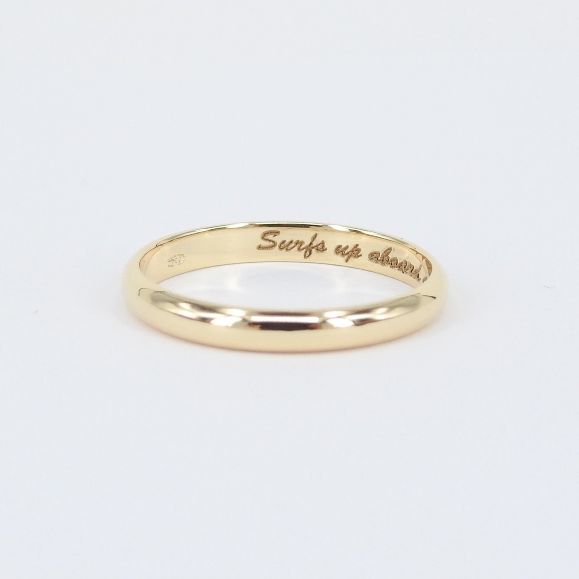 3 mm Gold Dome Wedding Band