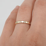 Nature-Inspired Hexagon Diamond Band –  Solid 18k Gold Stacking Eternity Ring