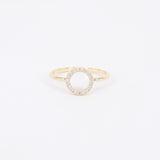 Open Circle Dainty Diamond Ring - Genuine Diamond Ring