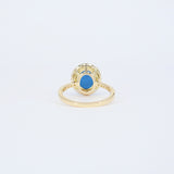 Genuine Oval Sleeping Beauty Turquoise & Diamond Engagement Ring