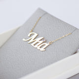 Custom Birthstone Name Necklace – Solid 18k Gold Personalized Jewelry – Gift for Her, Mom, or Birthday