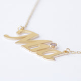 Custom Birthstone Name Necklace – Solid 18k Gold Personalized Jewelry – Gift for Her, Mom, or Birthday