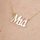 Custom Birthstone Name Necklace – Solid 18k Gold Personalized Jewelry – Gift for Her, Mom, or Birthday