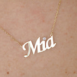 Custom Birthstone Name Necklace – Solid 18k Gold Personalized Jewelry – Gift for Her, Mom, or Birthday