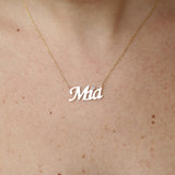 Custom Birthstone Name Necklace – Solid 18k Gold Personalized Jewelry – Gift for Her, Mom, or Birthday