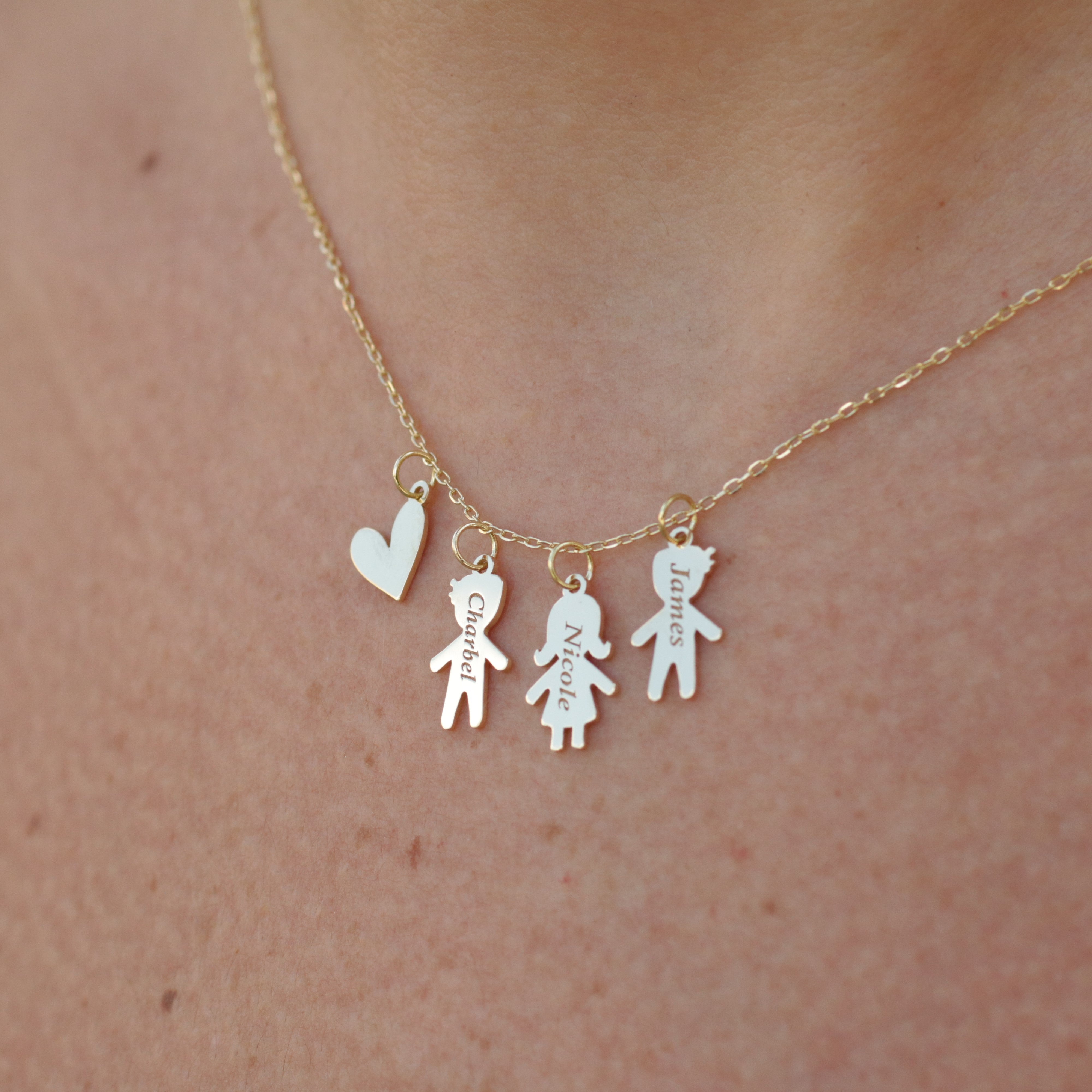 Custom Family Name Silhouette Necklace