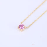 Natural Pink Sapphire Necklace – Solid 18k Gold Solitaire Pendant – Dainty September Birthstone Jewelry – Meaningful Christmas Gift