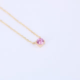 Natural Pink Sapphire Necklace – Solid 18k Gold Solitaire Pendant – Dainty September Birthstone Jewelry – Meaningful Christmas Gift