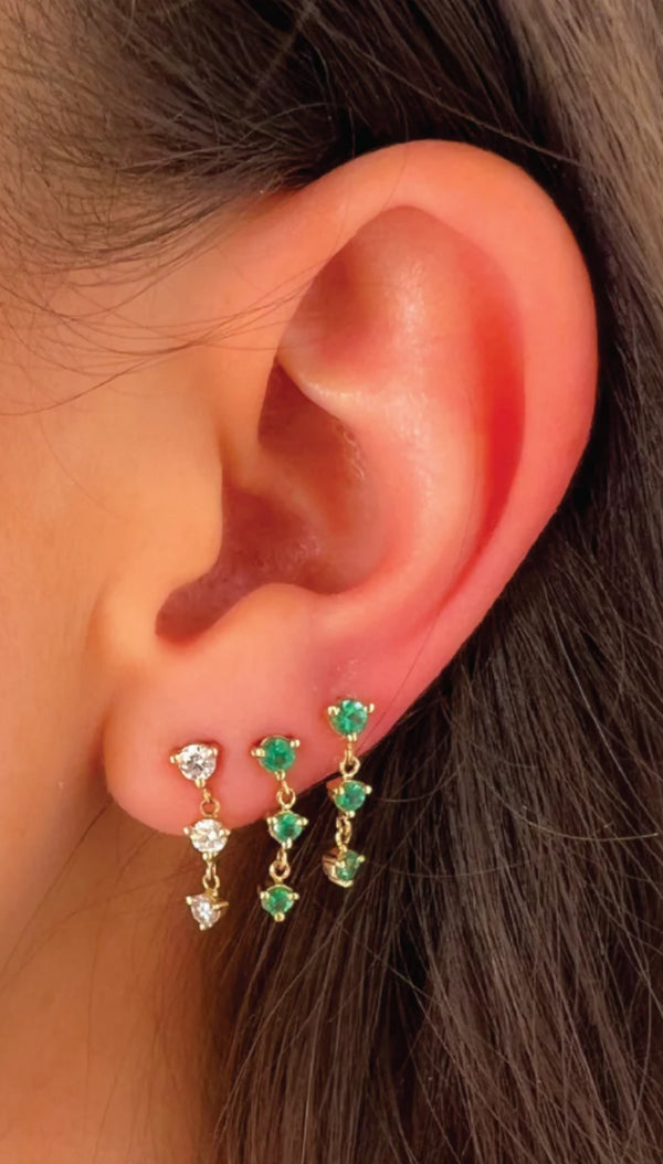 Custom Order / Dangling Emerald Earring
