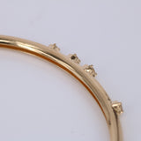 Scattered Diamond Gold Bangle – Solid 18k Minimalist Cluster Bracelet – Dainty Fine Jewelry Gift