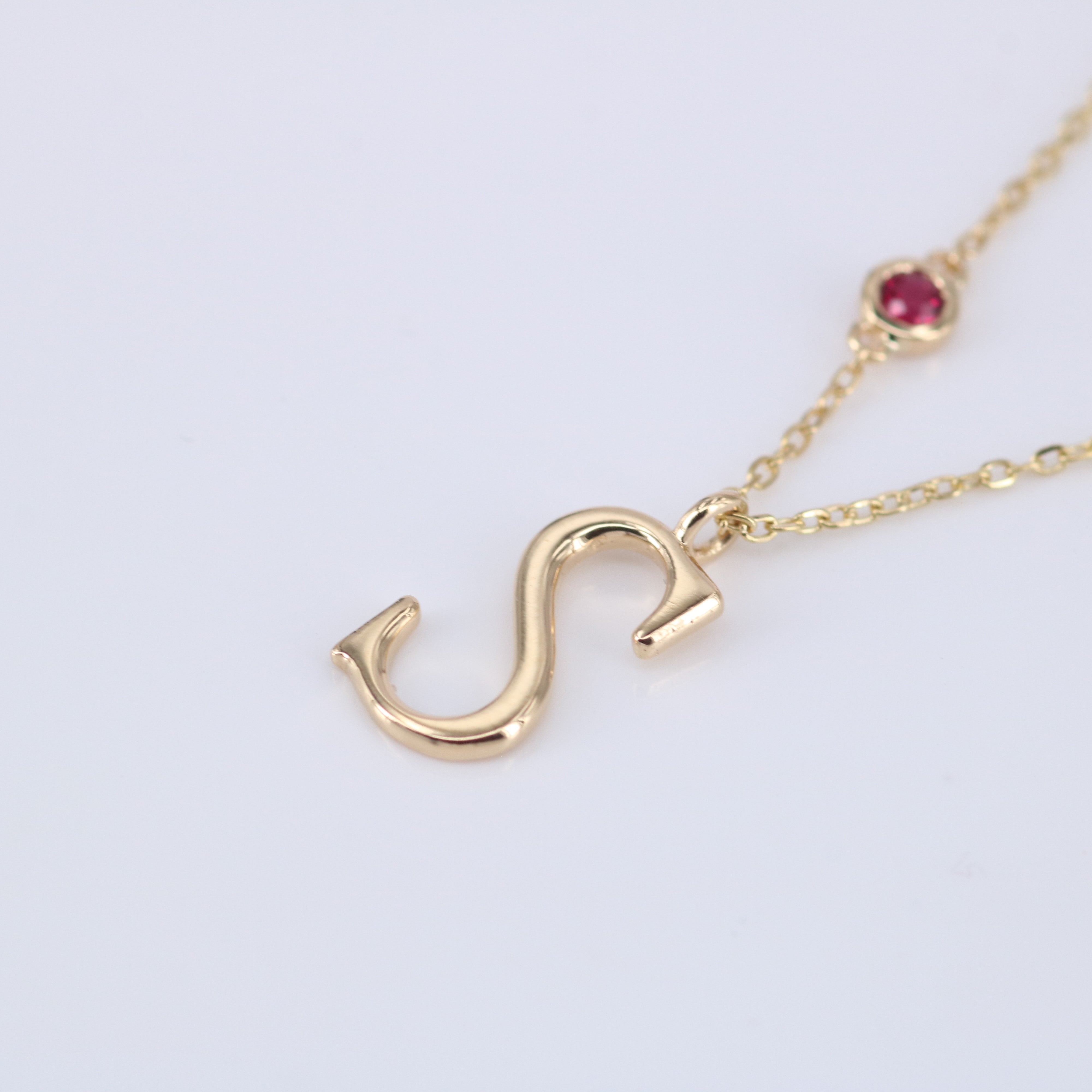 Personalized Initial and Birthstone Necklace