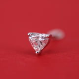 Heart Lab Diamond Stud Earrings – Minimalist Solid 18k Gold – Dainty Heart Diamond Valentine Gift