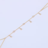 Dainty Diamond Hand Chain Bracelet – Natural Diamond Bezel Finger Bracelet – Solid 18k Gold Dangle Hand Jewelry