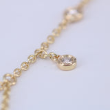 Dainty Diamond Hand Chain Bracelet – Natural Diamond Bezel Finger Bracelet – Solid 18k Gold Dangle Hand Jewelry