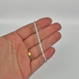Natural Diamond Tennis Bracelet – 3mm Minimalist 18k Gold Bridal Jewelry