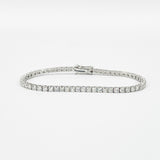 Natural Diamond Tennis Bracelet – 3mm Minimalist 18k Gold Bridal Jewelry