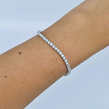 Natural Diamond Tennis Bracelet – 3mm Minimalist 18k Gold Bridal Jewelry