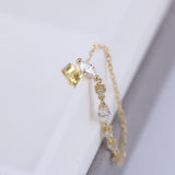 Marquise Diamond Chain Earrings – Solid 18K Gold Dangle Earrings – Delicate Diamond Drop Earrings – Wedding & Bridal Jewelry