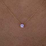Natural Pink Sapphire Necklace in Solid 18K Gold | Pink Sapphire Solitaire Pendant | September Birthstone Necklace | Dainty Gift for Her