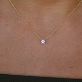 Natural Pink Sapphire Necklace in Solid 18K Gold | Pink Sapphire Solitaire Pendant | September Birthstone Necklace | Dainty Gift for Her
