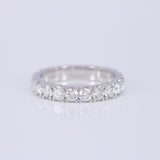 Natural Diamond Wedding Band - 3.4 MM Solid 18K Eternity Ring - Luxury Anniversary or Bridal Gift