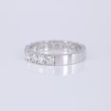 Natural Diamond Wedding Band - 3.4 MM Solid 18K Eternity Ring - Luxury Anniversary or Bridal Gift