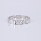 Natural Diamond Wedding Band - 3.4 MM Solid 18K Eternity Ring - Luxury Anniversary or Bridal Gift
