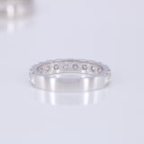 Natural Diamond Wedding Band - 3.4 MM Solid 18K Eternity Ring - Luxury Anniversary or Bridal Gift