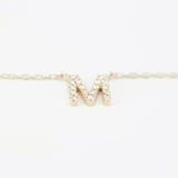 Natural Dainty Diamond Initial Pendant – Simple Delicate Custom Letter Necklace