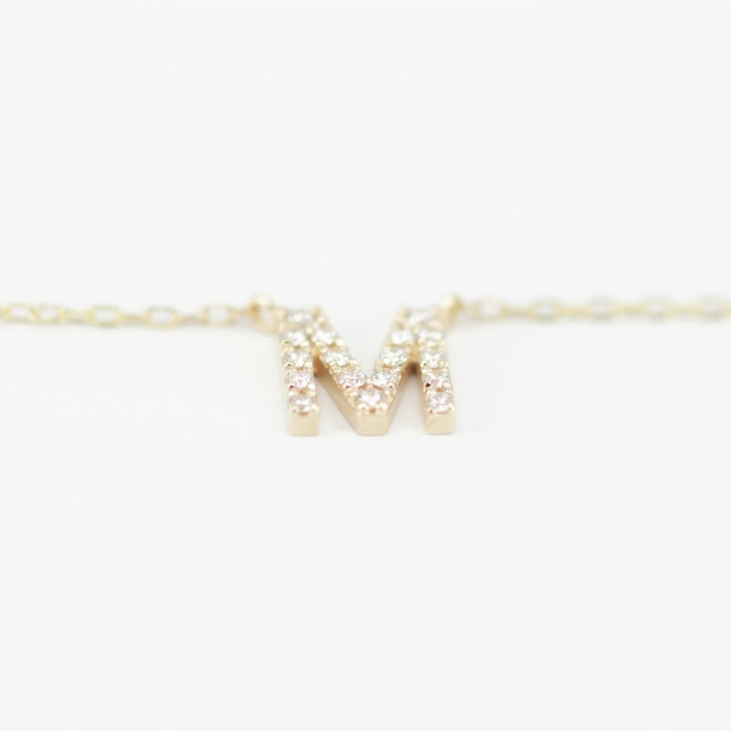 Natural Dainty Diamond Initial Pendant – Simple Delicate Custom Letter Necklace