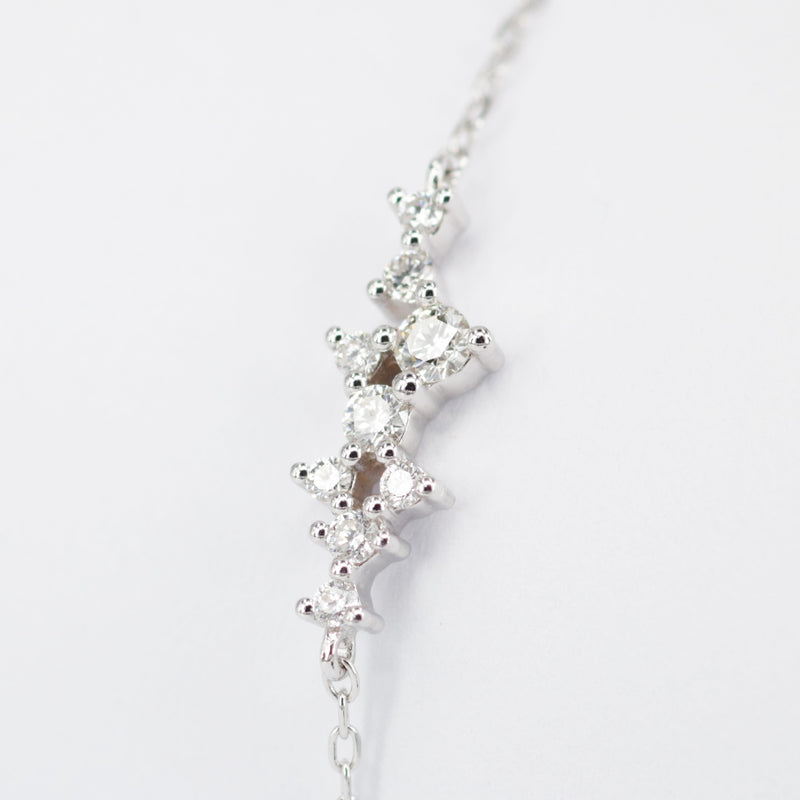 Diamond Cluster Bracelet – Dainty 18K Gold Constellation Bracelet – Solid Gold Stacking Bracelet – April Birthstone Jewelry
