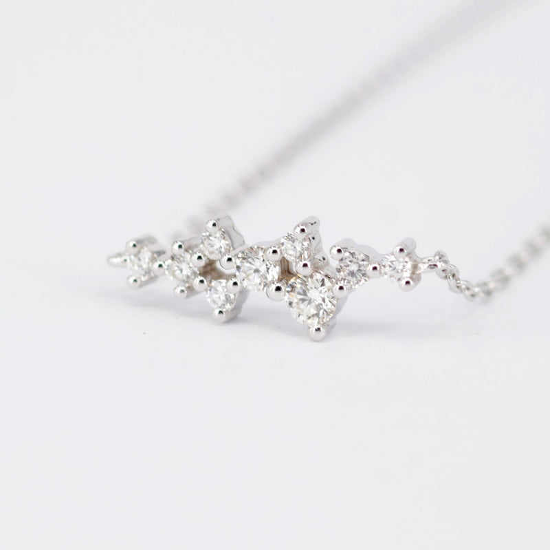Diamond Cluster Bracelet – Dainty 18K Gold Constellation Bracelet – Solid Gold Stacking Bracelet – April Birthstone Jewelry