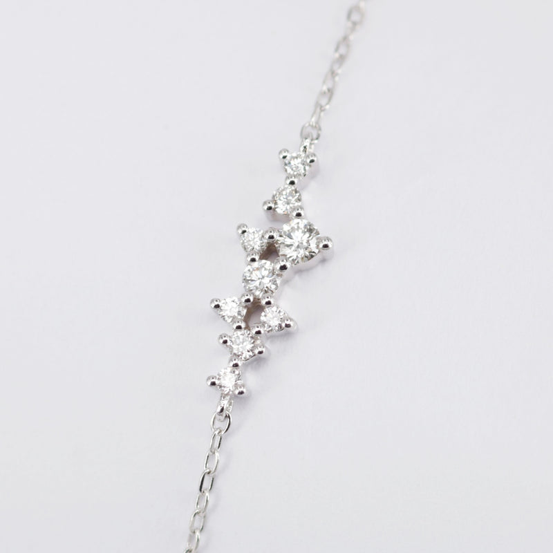 Diamond Cluster Bracelet – Dainty 18K Gold Constellation Bracelet – Solid Gold Stacking Bracelet – April Birthstone Jewelry
