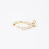 Double Charm Diamond Hoop Earrings – Dangling Diamond Charm Huggies – Dainty Bridal & Wedding Jewelry