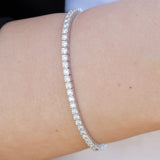 Luxury Diamond Tennis Bracelet – 2.5 mm E VVS Diamonds in Solid Gold – Dainty Fine Jewelry for Brides, Gifts, or Everyday Glam