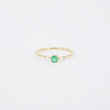 Minimalist Genuine Colombian Emerald Engagement Ring –  Simple Dainty May Birthstone Promise Ring