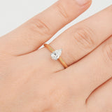Pear Shaped Diamond Engagement Ring - GIA Certified - April Birthstone