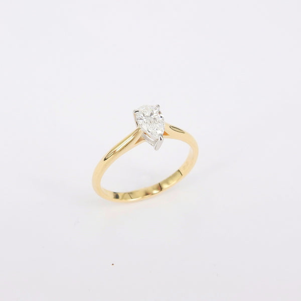 Floating Pear Shaped Diamond Engagement Ring – GIA Certified Diamond Ring – Genuine April Birthstone Ring - Handmade Wedding Jewelry