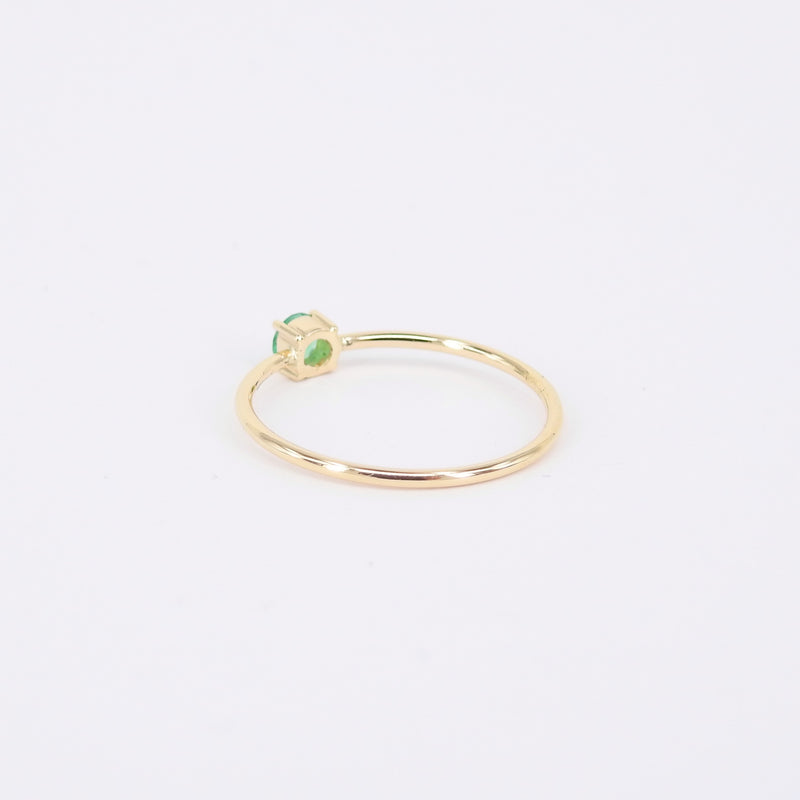 Minimalist Genuine Colombian Emerald Engagement Ring –  Simple Dainty May Birthstone Promise Ring