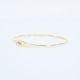 Dainty Diamond Solid Gold Bangle - Minimalist Bezel Design